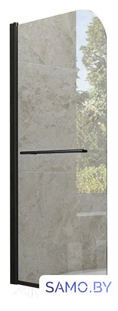 Стеклянная шторка для ванны Veconi 70x150 PL79B-70-01-C4 (стекло прозрачное/черный) - Изображение №1 — Интернет-магазин samo.by
