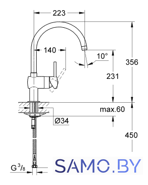 Смеситель Grohe Minta 32917000 - Изображение №3 — Интернет-магазин samo.by