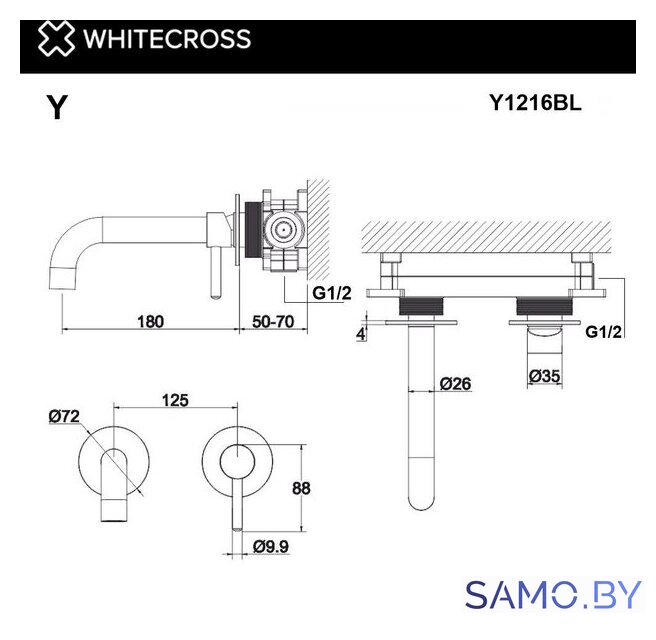 Смеситель Whitecross Y Y1216GL (золото) - Изображение №3 — Интернет-магазин samo.by