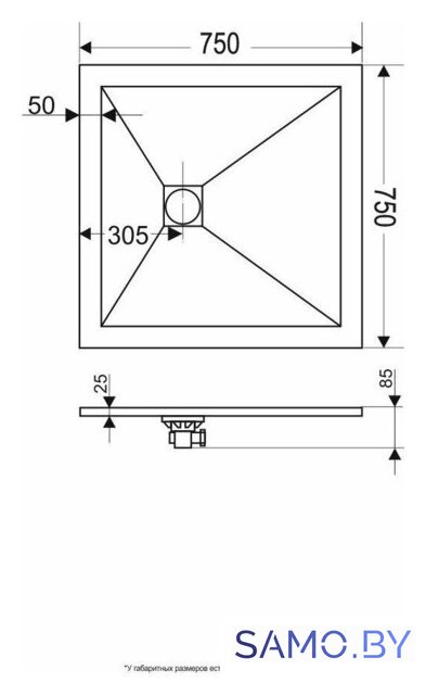 Душевой поддон RGW ST-W 750x750 - Изображение №4 — Интернет-магазин samo.by