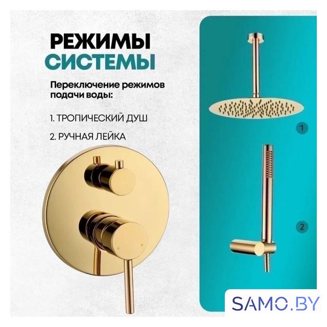 Душевая система  Grocenberg GB5099GO-4 (золото глянец) - Изображение №9 — Интернет-магазин samo.by
