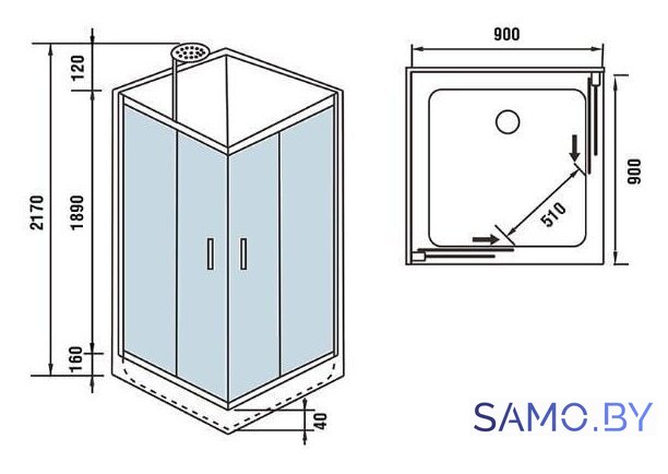 Душевая кабина WeltWasser WW500 Laine 901 - Изображение №8 — Интернет-магазин samo.by