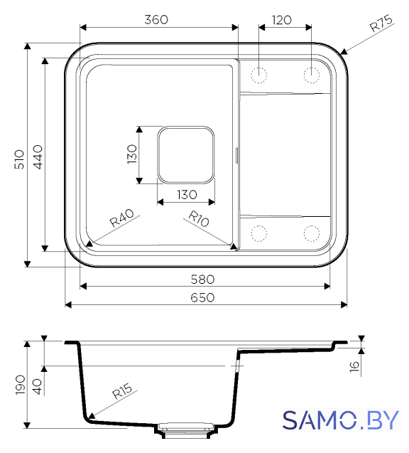 Кухонная мойка Omoikiri Tasogare 65-BE (ваниль) - Изображение №2 — Интернет-магазин samo.by