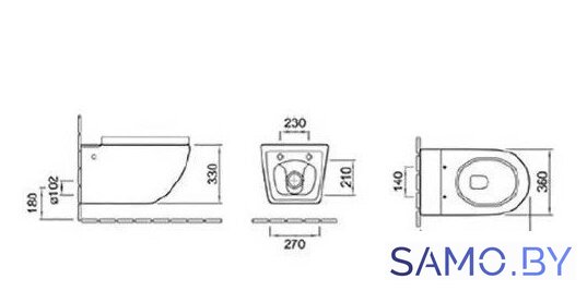 Унитаз подвесной SantiLine SL-5031MB - Изображение №2 — Интернет-магазин samo.by