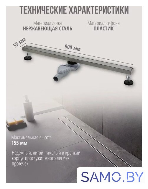 Трап/канал Grocenberg T900 (никель) - Изображение №2 — Интернет-магазин samo.by