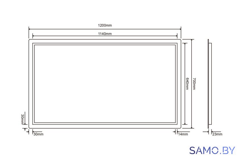  Roxen Зеркало Pure Long 510175-120 120х70 - Изображение №9 — Интернет-магазин samo.by