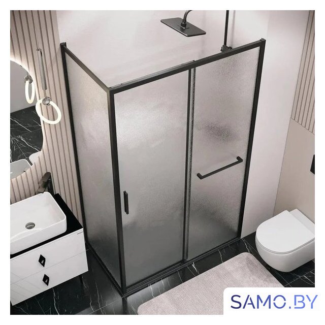 Душевая стенка Grossman Style 80x195 200.K33.05.80.21.02 (черный матовый/стекло шиншилла) - Изображение №5 — Интернет-магазин samo.by