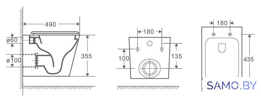 Унитаз подвесной Grossman GR-4479SQ - Изображение №9 — Интернет-магазин samo.by