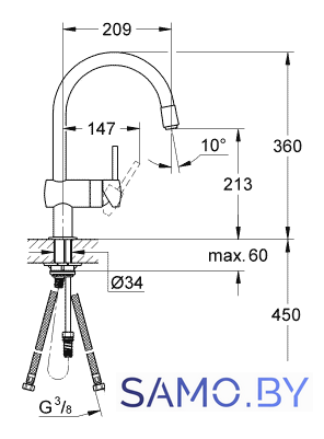 Смеситель Grohe Minta 32918000 - Изображение №2 — Интернет-магазин samo.by