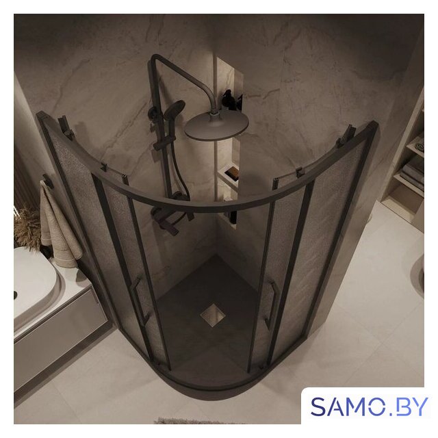 Душевой уголок Grossman Cosmo 90x90x195 301.K33.02.9090.21.02 (черный матовый/шиншилла стекло) - Изображение №10 — Интернет-магазин samo.by