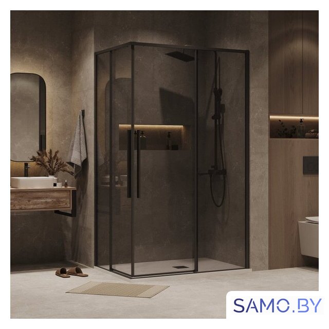 Душевой уголок Grossman Galaxy 100x70x195 300.K33.01.1070.21.10 (черный матовый/тонированное стекло) - Изображение №7 — Интернет-магазин samo.by