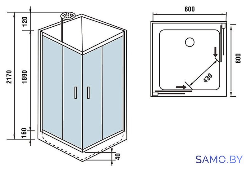 Душевая кабина WeltWasser WW500 Laine 801 - Изображение №8 — Интернет-магазин samo.by
