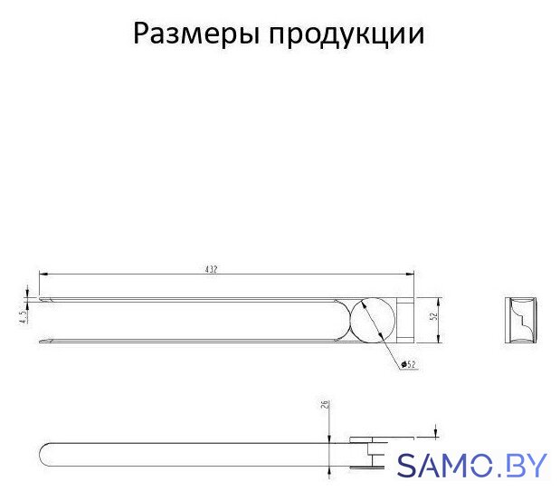Держатель для полотенца Grocenberg AC0055 (золото глянец) - Изображение №3 — Интернет-магазин samo.by