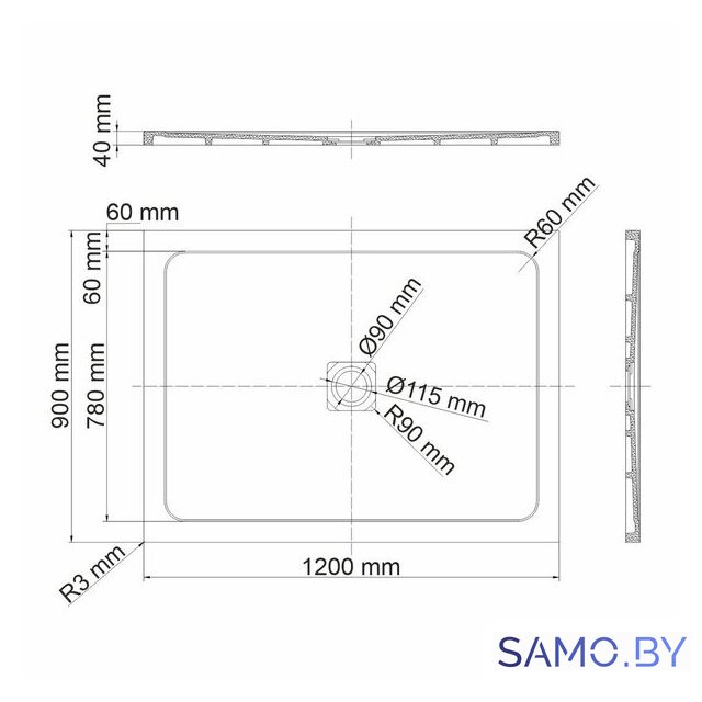 Душевой поддон Wasserkraft Dinkel 58T07 - Изображение №2 — Интернет-магазин samo.by