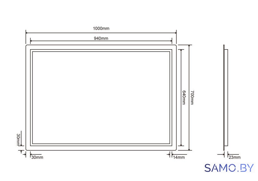  Roxen Зеркало Pure Long 510175-100 100х70 - Изображение №9 — Интернет-магазин samo.by