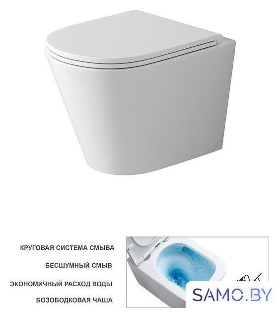Унитаз подвесной Grossman GR-4478SQ - Изображение №2 — Интернет-магазин samo.by