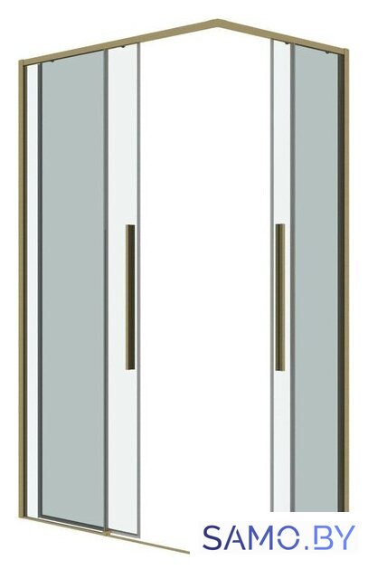 Душевой уголок Grossman Galaxy 100x90x195 300.K33.01.1090.32.00 (золото сатин/прозрачное стекло) - Изображение №2 — Интернет-магазин samo.by