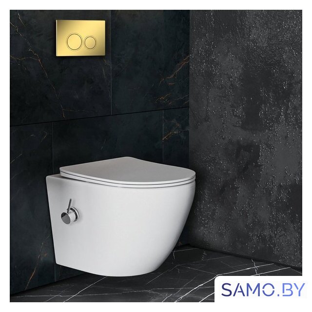 Унитаз подвесной Roxen Antares bidet в комплекте с инсталляцией StounFix Dual Fresh 6 в 1 968097 (кнопка: золото глянцевое ) - Изображение №8 — Интернет-магазин samo.by
