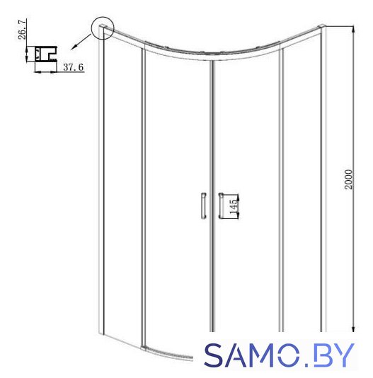 Душевой уголок Ambassador Queen 11011102 100х100 - Изображение №8 — Интернет-магазин samo.by