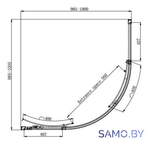 Душевой уголок Ambassador Queen 11011102 100х100 - Изображение №9 — Интернет-магазин samo.by