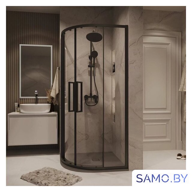 Душевой уголок Grossman Cosmo 90x90x195 301.K33.02.9090.21.00 (черный матовый/прозрачное стекло) - Изображение №8 — Интернет-магазин samo.by