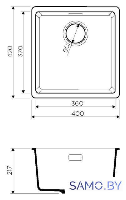 Кухонная мойка Omoikiri Kata 40-U SA - Изображение №2 — Интернет-магазин samo.by