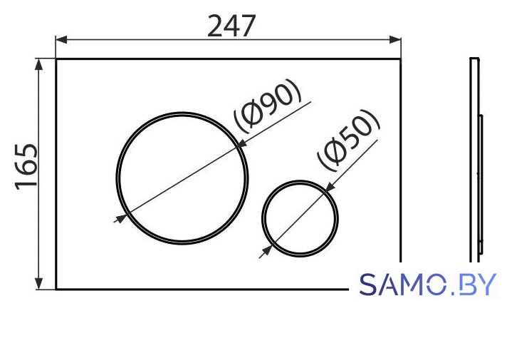 Панель смыва Alcaplast M672 (хром матовый) - Изображение №2 — Интернет-магазин samo.by