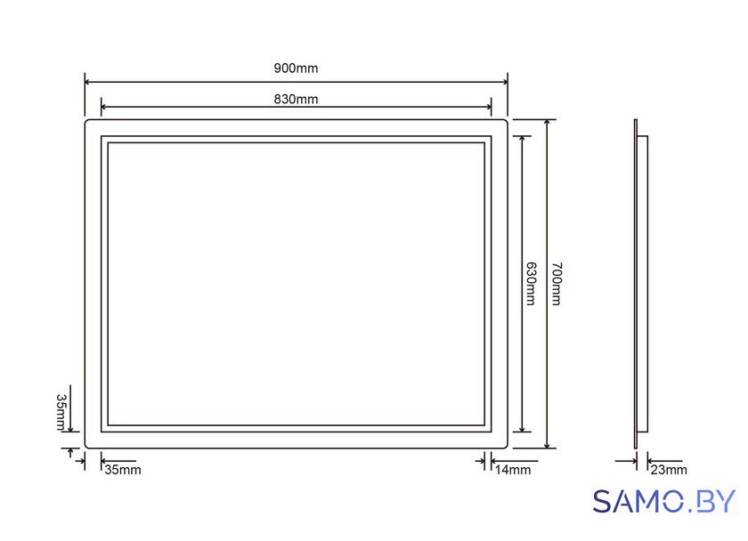  Roxen Зеркало Gotem 510165-90 90х70 - Изображение №10 — Интернет-магазин samo.by