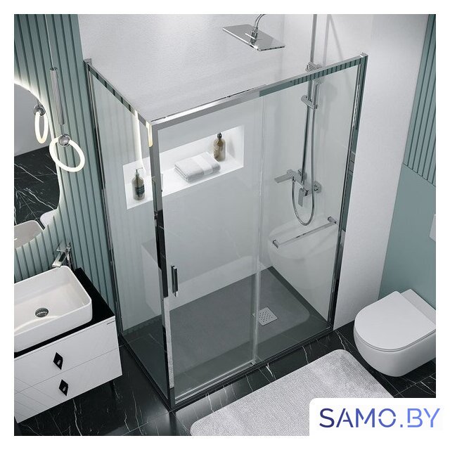 Душевая стенка Grossman Style 90x195 200.K33.05.90.10.00 (хром,стекло прозрачное) - Изображение №3 — Интернет-магазин samo.by
