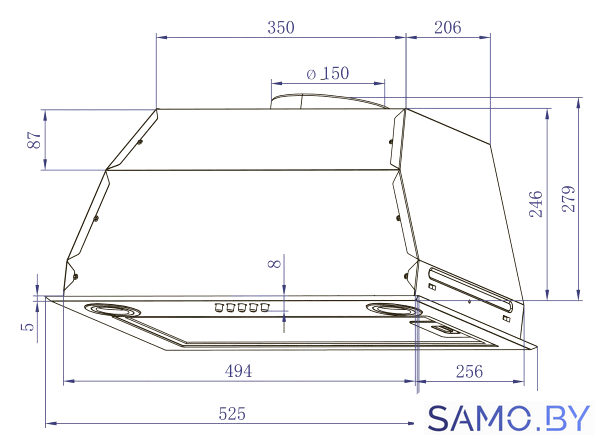 Кухонная вытяжка Exiteq EX-1176 - Изображение №3 — Интернет-магазин samo.by