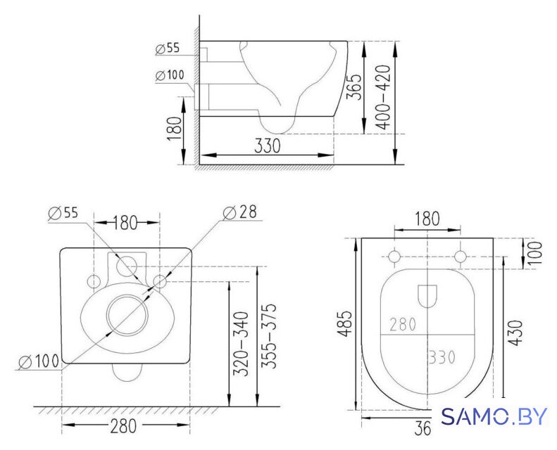 Унитаз подвесной Roxen Antares Bidet в комплекте с инсталляцией StounFix Dual Fresh 6 в 1 968099 (кнопка: брашированное золото) - Изображение №16 — Интернет-магазин samo.by