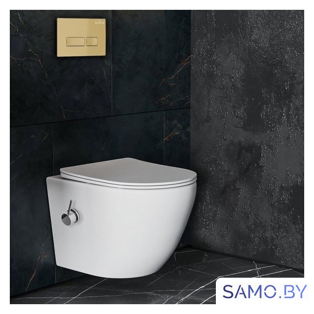Унитаз подвесной Roxen Antares Bidet в комплекте с инсталляцией StounFix Dual Fresh 6 в 1 968099 (кнопка: брашированное золото) - Изображение №7 — Интернет-магазин samo.by