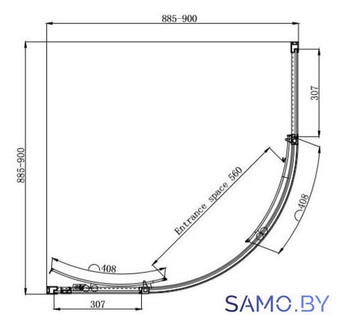 Душевой уголок Ambassador Queen 11011101 90х90 - Изображение №9 — Интернет-магазин samo.by