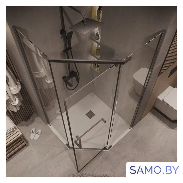 Душевой уголок Grossman Pragma 90x90x195 302.K33.03.9090.42.00 (графит сатин/прозрачное стекло) - Изображение №10 — Интернет-магазин samo.by
