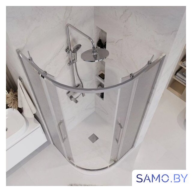 Душевой уголок Grossman Cosmo 90x90x195 301.K33.02.9090.10.02 (хром/шиншилла стекло) - Изображение №10 — Интернет-магазин samo.by