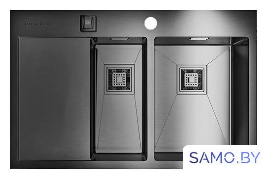 Кухонная мойка Omoikiri Akisame 78-2-GM-R 4973102 (вороненая сталь) - Изображение №1 — Интернет-магазин samo.by
