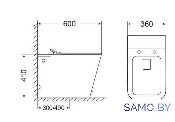 Унитаз приставной SantiLine SL-5033MB - Изображение №2 — Интернет-магазин samo.by