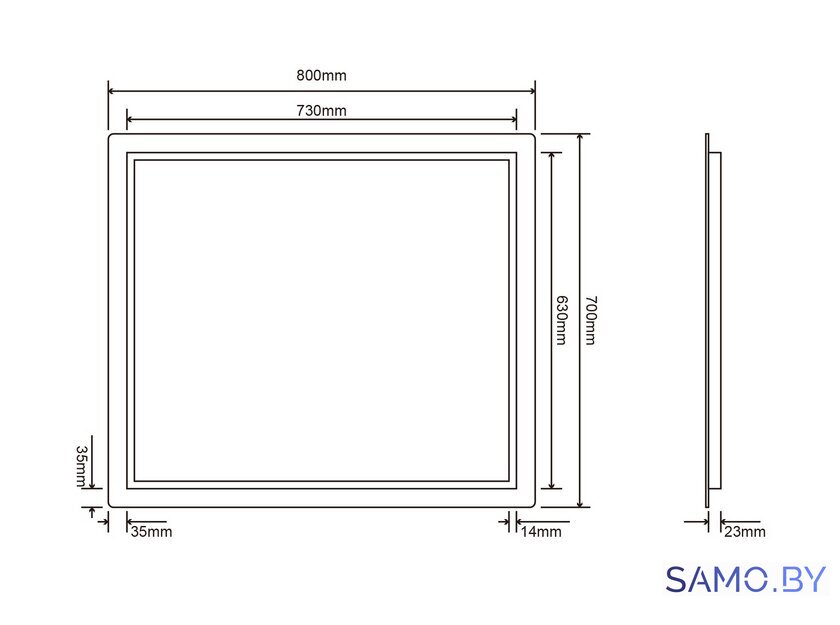  Roxen Зеркало Gotem 510165-80 80х70 - Изображение №10 — Интернет-магазин samo.by