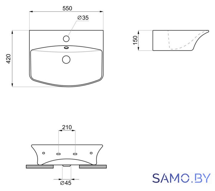 Умывальник Lavinia Boho Bathroom Sink 33311081 - Изображение №6 — Интернет-магазин samo.by