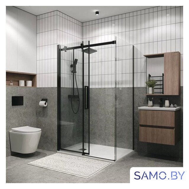 Душевой уголок Grossman Classic 130x90x195 120.K33.04.1390.21.00 (черный матовый/прозрачное стекло) - Изображение №18 — Интернет-магазин samo.by