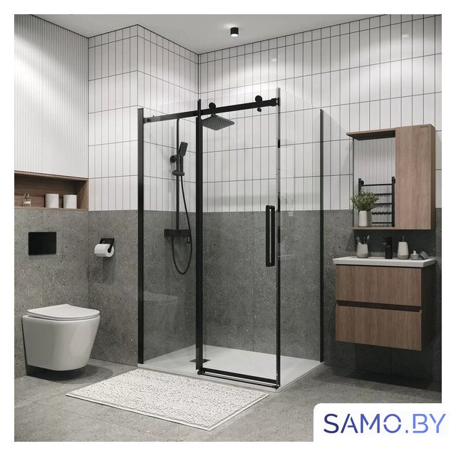 Душевой уголок Grossman Classic 130x90x195 120.K33.04.1390.21.00 (черный матовый/прозрачное стекло) - Изображение №15 — Интернет-магазин samo.by