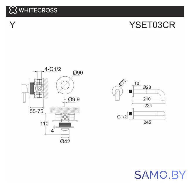 Смеситель Whitecross Y YSET03CR (хром) - Изображение №3 — Интернет-магазин samo.by