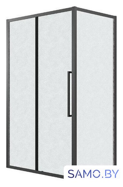 Душевой уголок Grossman Cosmo 120х100х195 120.K33.02.1210.21.02 (черный матовый/стекло шиншилла) - Изображение №1 — Интернет-магазин samo.by
