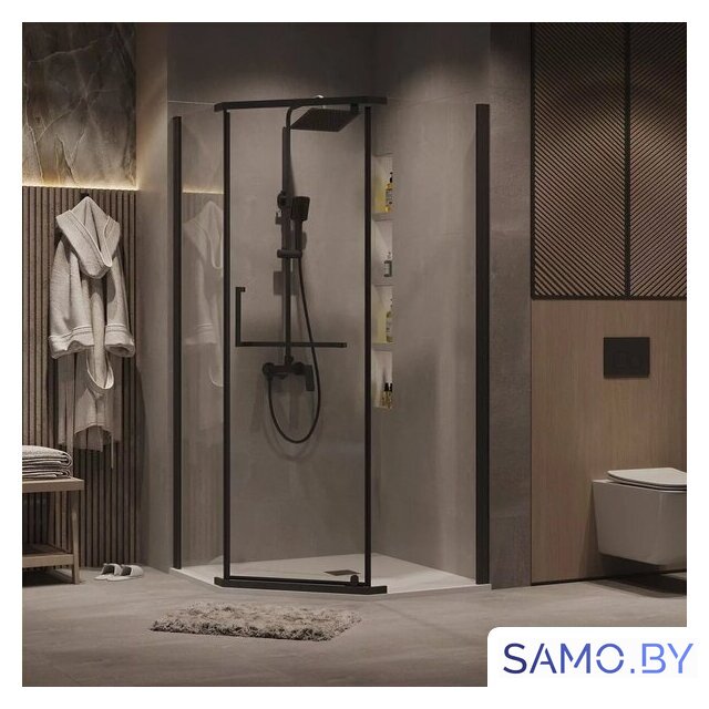 Душевой уголок Grossman Pragma 90x90x195 302.K33.03.9090.21.00 (черный матовый/прозрачное стекло) - Изображение №8 — Интернет-магазин samo.by