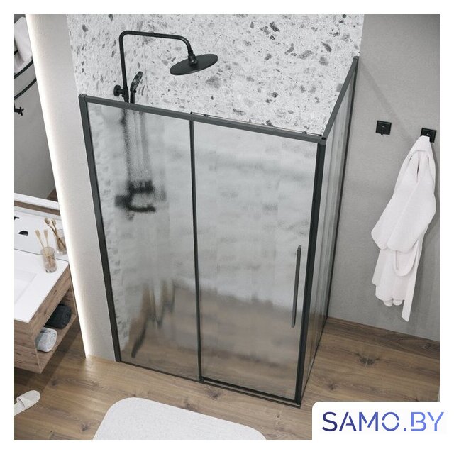 Душевой уголок Grossman Galaxy 100x80x195 120.K33.01.1080.21.02 (черный матовый/стекло шиншилла) - Изображение №9 — Интернет-магазин samo.by