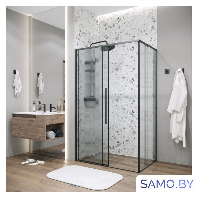 Душевой уголок Grossman Galaxy 100x80x195 120.K33.01.1080.21.02 (черный матовый/стекло шиншилла) - Изображение №6 — Интернет-магазин samo.by
