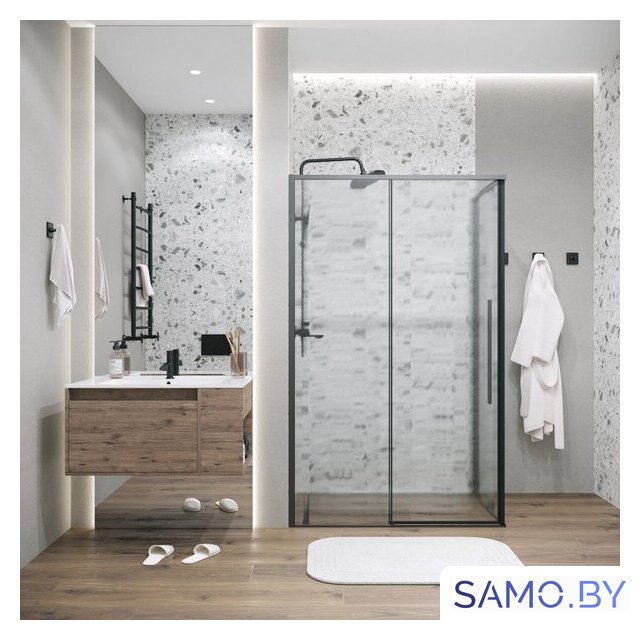 Душевой уголок Grossman Galaxy 100x80x195 120.K33.01.1080.21.02 (черный матовый/стекло шиншилла) - Изображение №8 — Интернет-магазин samo.by