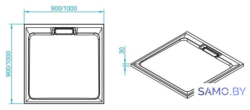 Душевой поддон RGW STA-01W 90x90 - Изображение №3 — Интернет-магазин samo.by