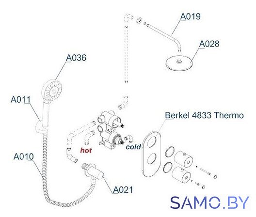 Душевая система  Wasserkraft A16028 - Изображение №9 — Интернет-магазин samo.by