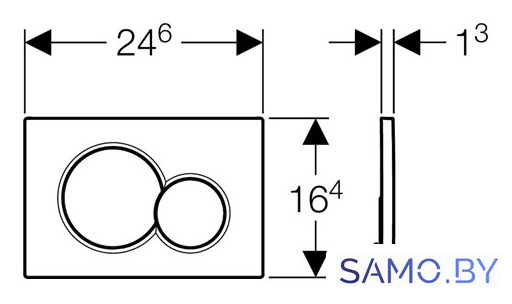 Панель смыва Geberit Sigma 01 115.770.DW.5 (черный) - Изображение №2 — Интернет-магазин samo.by